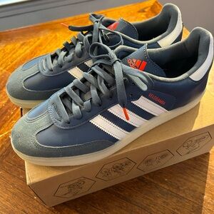 Adidas Blue and White Cycling Athletic Shoes